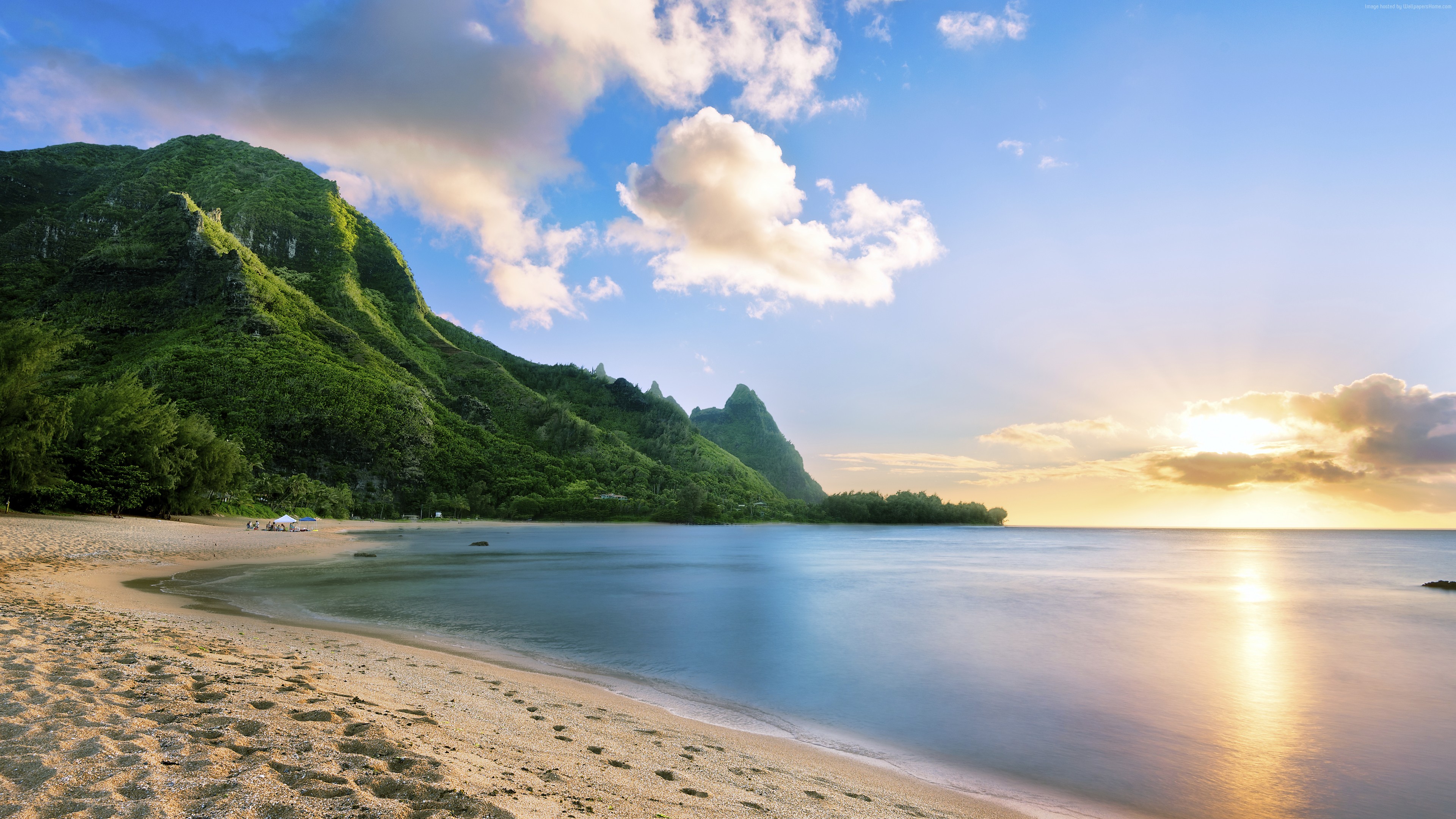 Wallpaper Maui, Hawaii, beach, ocean, coast, mountain, sky, 5k, Travel